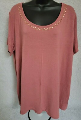 Jaclyn Smith Womens Shirt Top Blouse Size 2X Pinkish Purple
