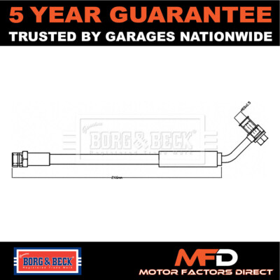 Fits Golf Passat A3 Q3 TT Octavia Leon Brake Hose Rear Borg & Beck