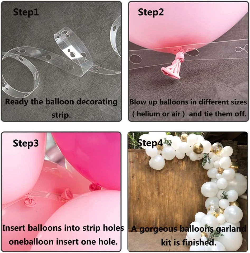 Balloon Garland Arch Kit-144 Pcs White and Gold Balloons-Wedding Birthday Party - Image 3 of 4