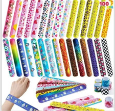 100 Slap Bracelets 30 Fun Designs for Kids Parties Classroom Rewards