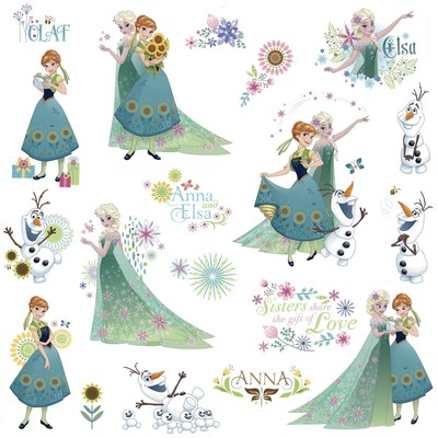 Disney Frozen Fever 19 Wall Decals Anna Elsa Olaf Room Decor