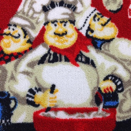 2pcs Chefs Man Kitchen Rugs For Wood Floors Red Machine Washable Nonslip Kitchen - Picture 3 of 8