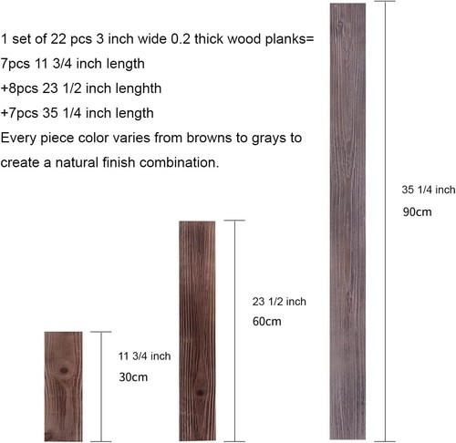 Rustic Brown & Gray Peel & Stick Wood Planks - 10.5 sq. ft Barn Style Decor - Picture 6 of 9