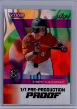 Trent Caraway 2024 Leaf Vivid Baseball 1/1 Pre Production Proof