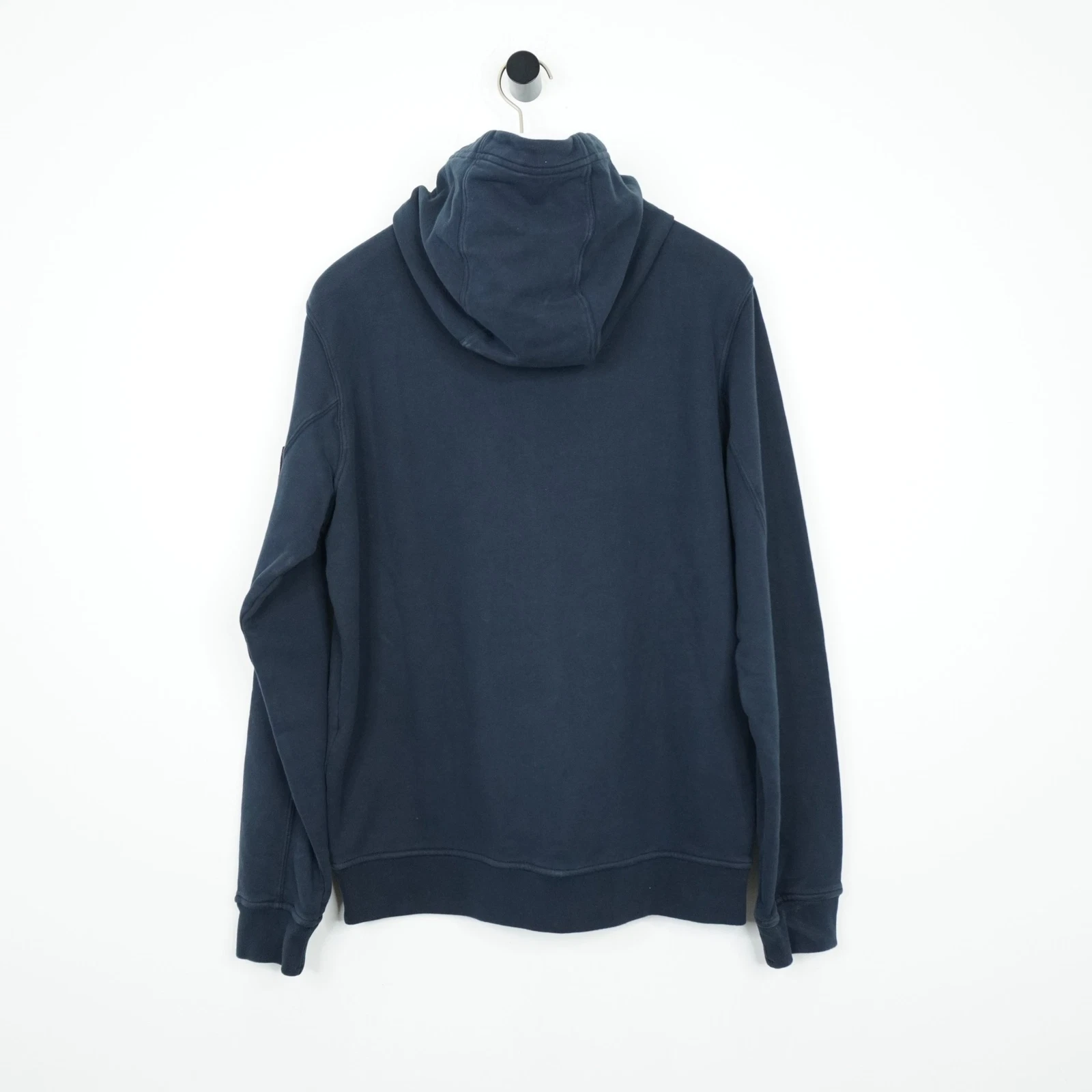 Felpa con cappuccio Stone Island Navy in jersey di cotone elasticizzato prezzo consigliato £ 365