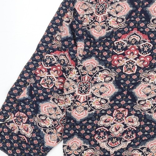 Monsoon Womens Multicoloured Geometric Cotton Basic Blouse Size S Round Neck - B - Picture 10 of 10