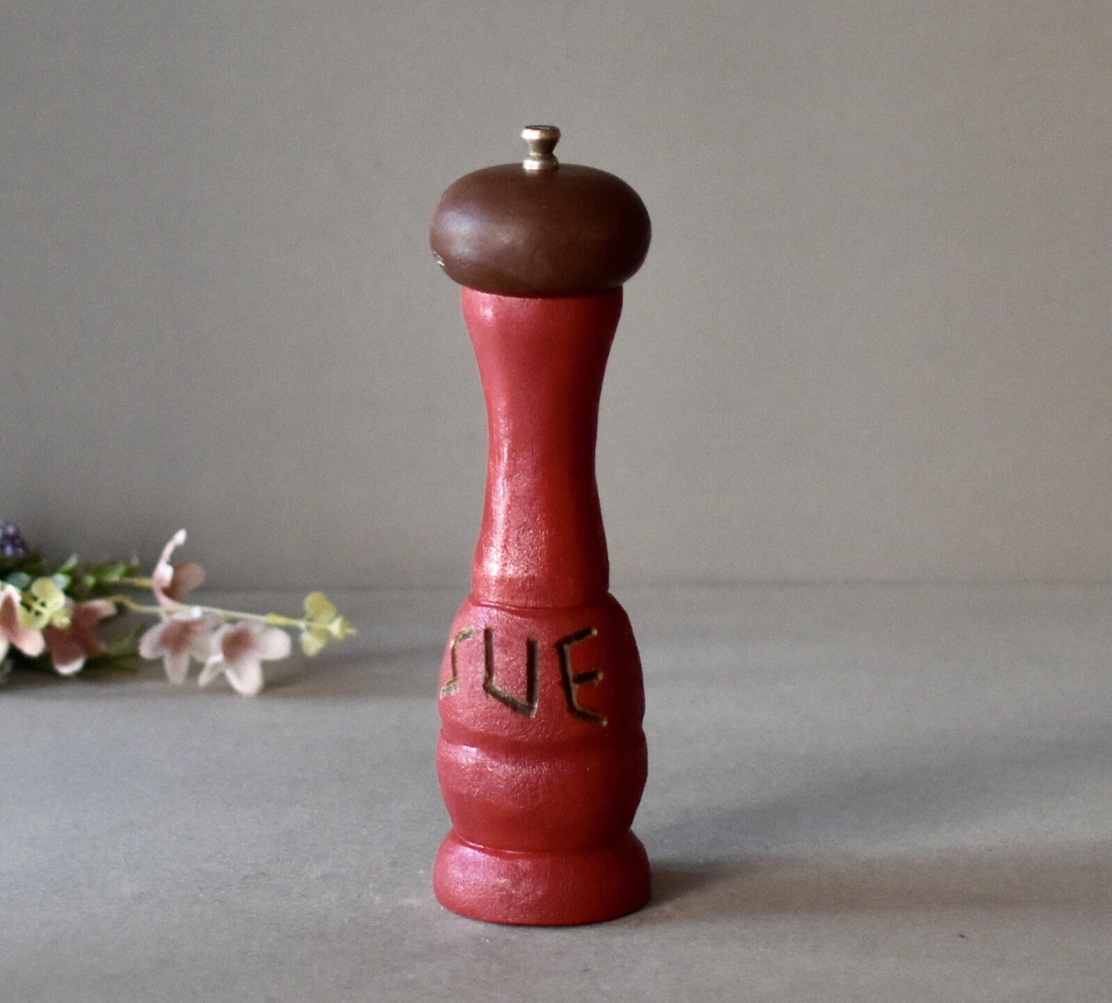Vintage Wooden Pepper Grinder Spices Mill Home Decor Rustic Decor