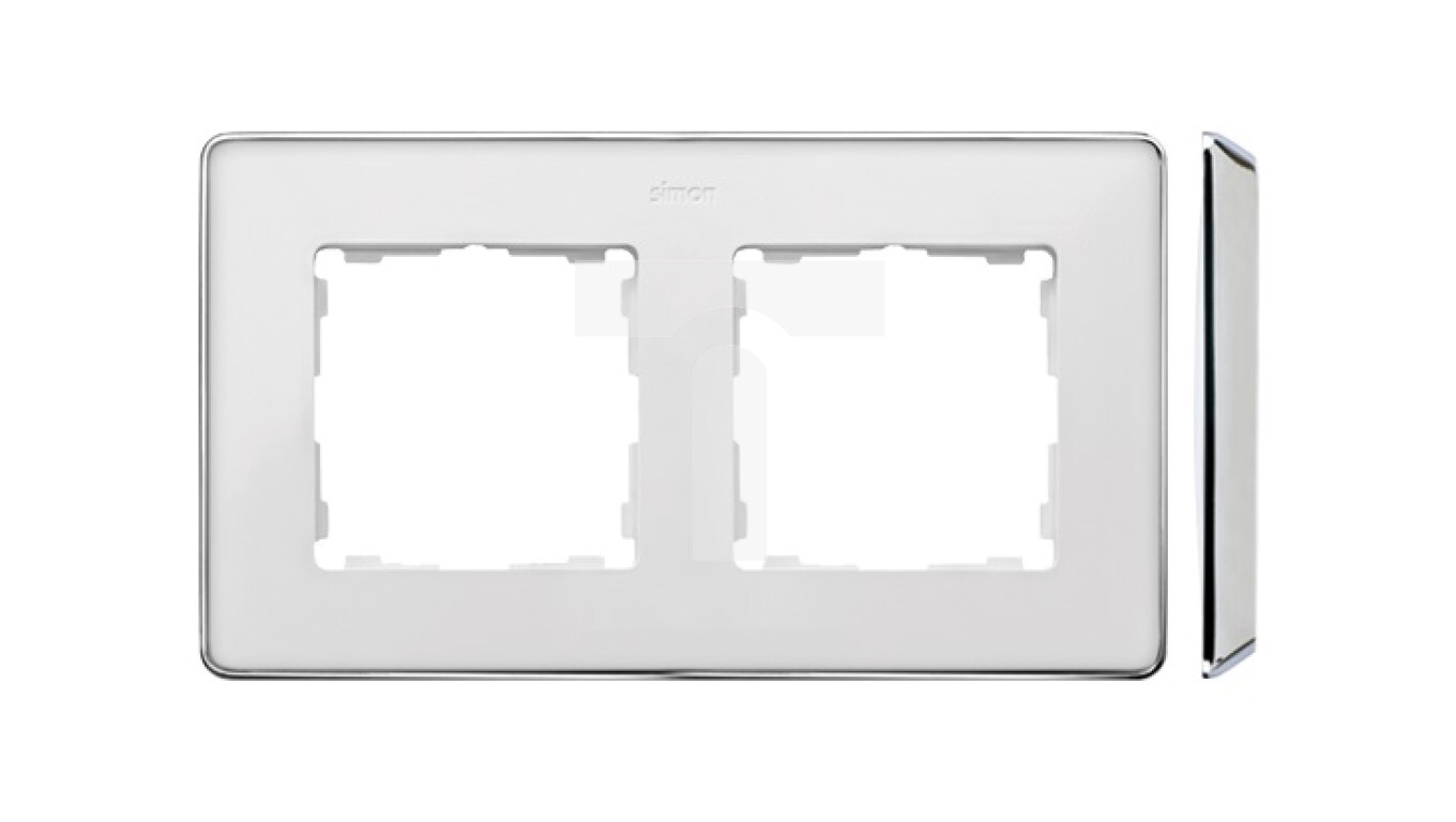Simon Detail 82 Double frame Detail SELECT-metal WHITE / chrome base 8201 /T2UK