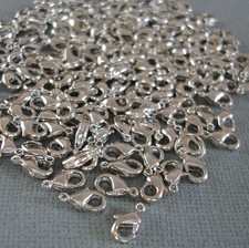 Rhodium Lobster Claw Clasps Jewelry Clasps,Fastener for Necklaces Bracelets