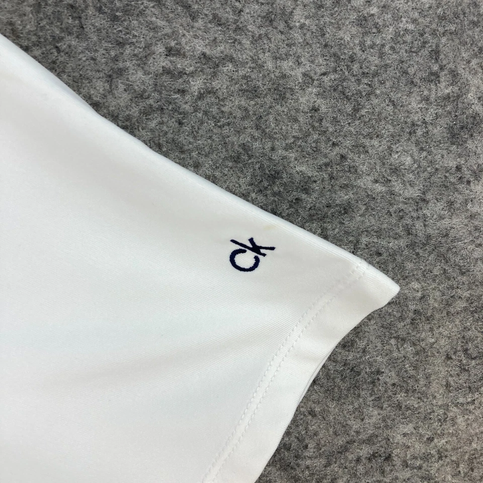 Женская рубашка Calvin Klein размер 10 белая клетчатая с коротким рукавом для гольфа поло 34308 - Изображение 4 из 4