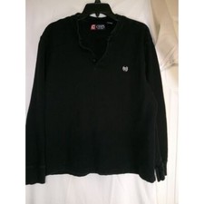 Chaps Black Quarter-Zip Pullover Sweater Classic Logo Casual Long Sleeve XL/1XG