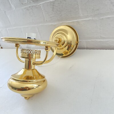 MESSING VINTAGE ZUGSCHNUR WANDLEUCHTE LAMPE ART DECO DESIGN 11''