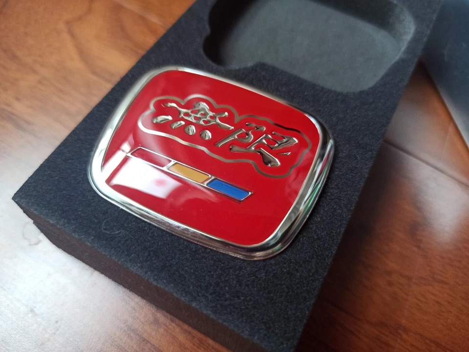 MUGEN RED STEERING BADGE EMBLEM HONDA CIVIC TYPE R FN2 FD2 FK2 FK8 VTEC FC MK10 - Image 4 of 4