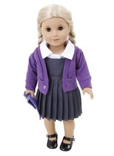 SCHOOL UNIFORM  GENERATION DOLL PINAFORE SET/CARDY /BOOKBAG 8 COLOURS[NOT DOLL]