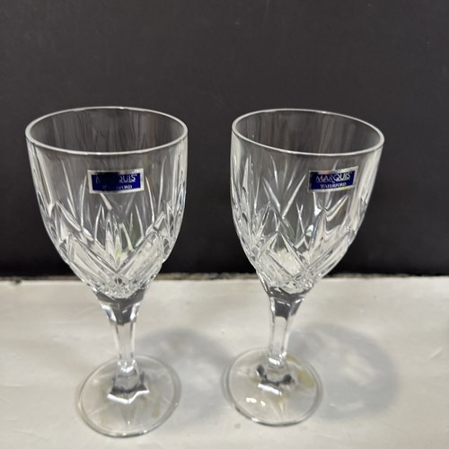 2 Glenmere clear crystal stemware Waterford Marquis Water Goblet 8" NEW! Rare - Picture 14 of 24