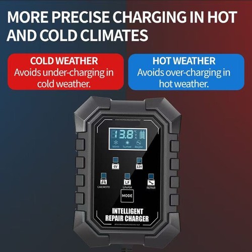 Motorcycle Smart Battery Charger Automatic For Lithium LiFePO4 Lead-Acid AGM GEL - Bild 5 von 11