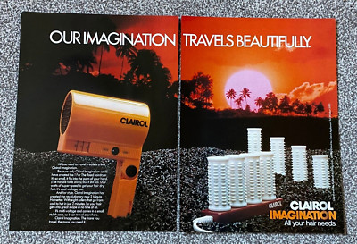 Original Vintage 1980 Vogue Magazin Werbung Bild Clairol Haartrockner Rollen