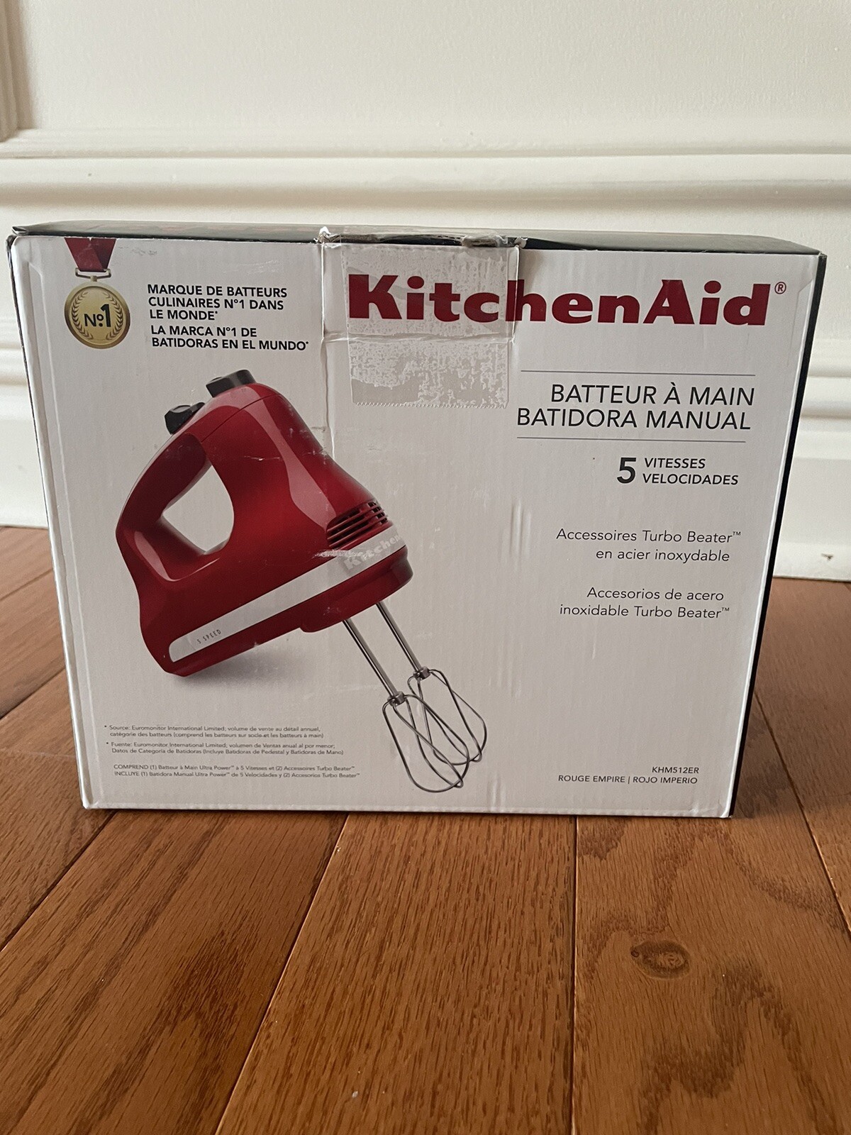 KitchenAid KHM512ER Ultra Power 5Speed Hand Mixer Empire Red
