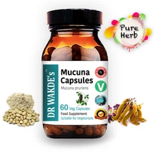 DR WAKDE'S Mucuna Capsules (Kapikacchu | Mucuna pruriens) | 60 Veg Caps | Ayu...