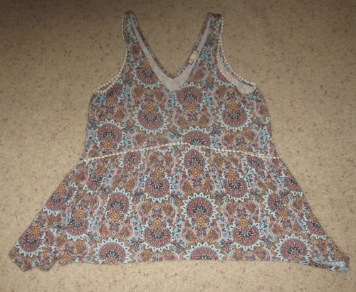 Eyeshadow from Buckle Sleeveless Trapeze Tank Top Blue Patterned Small