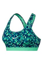 NWT Nike Women's Pro Classic Pixel Sport Bra Top Size XS Green/Blue 683630