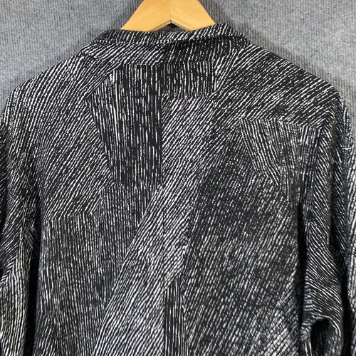Taking Shape Jacket Womens Medium Plus Black White Coat Long Monochrome - Picture 11 of 11