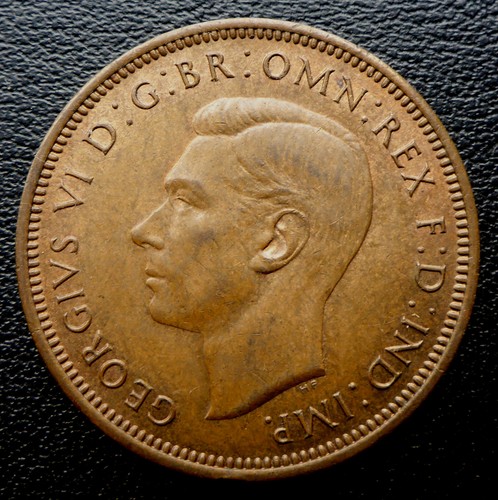 GREAT BRITAIN 1943 KING GEORGE VI HALF PENNY "GOLDEN HINDE" SIR FRANCIS DRAKE - Picture 2 of 2