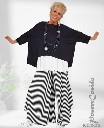 PoCo LAGENLOOK Überwurf Shirt schwarz 44 46 48 50 52 54 56 58 L-XL-XXL-XXXL - Bild 13 von 22