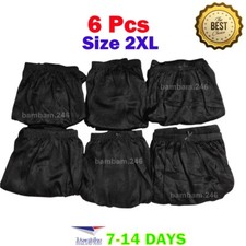 6x Black Vintage Lingerie Soft Nylon Underwear Plus Size 2XL Full Cut Panties Br
