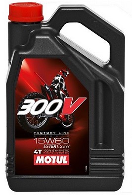 Huile 300V OFF ROAD RACING 15W60 MOTUL pour sessions intenses de motocross dans la boue 4L
