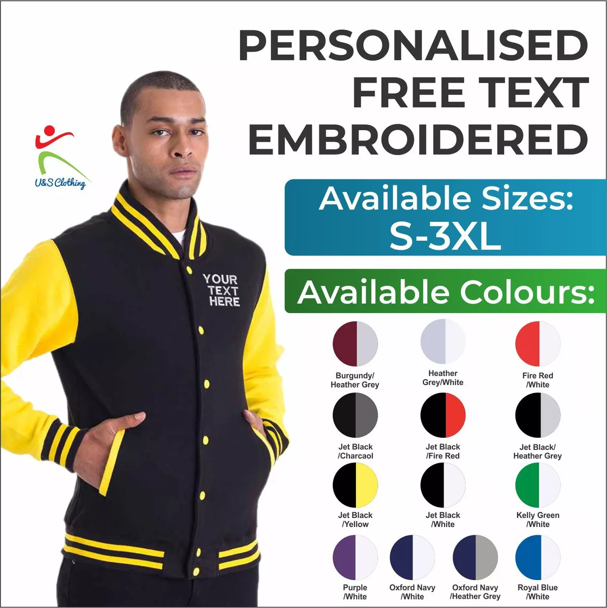 Personalised Embroidered Varsity Jacket