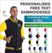 Personalised Custom Embroidered American Baseball Jacket College Varsity Casual