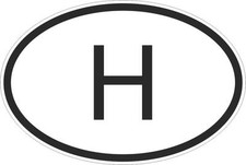 Adesivo adesivi sticker codice auto moto ritagliato nazioni ovale UNGHERIA