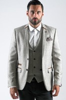 Mens Marc Darcy Designer Cream Herringbone Tweed Blazer Tailored Wedding Jacket Mens Marc Darcy Designer Cream Herringbone Tweed Blazer Tailored Wedding Jacket