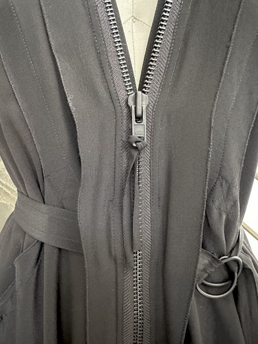 All Saints LEWIS black 100% silk zipped belted tunic dress UK10/US6/M - NWOT - Picture 3 of 11