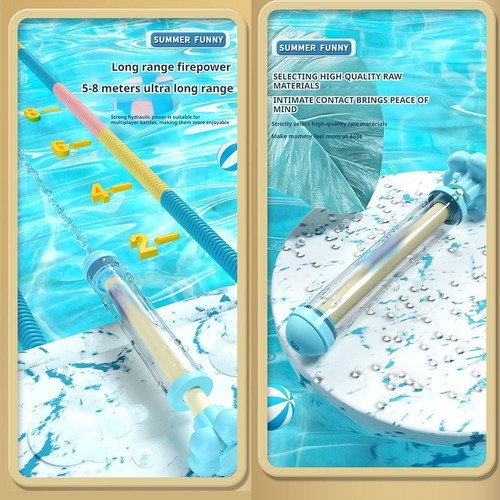 27cm Water Blaster Tube Kid Spray Toy Outdoor Summer Pooly Soak Game Gift Fun UK - Picture 7 of 9