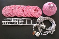 CHINESE JAPANESE PINK COLOR PAPER LANTERN STRING LIGHTS 3"