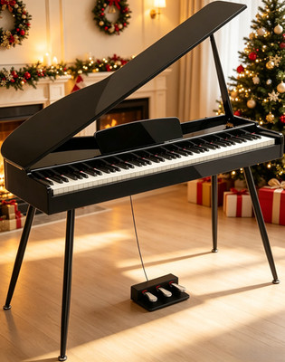 Flügel 88 Tasten Digitalpiano Hammer Piano mit MIDI/Audio Bluetooth Schwarz