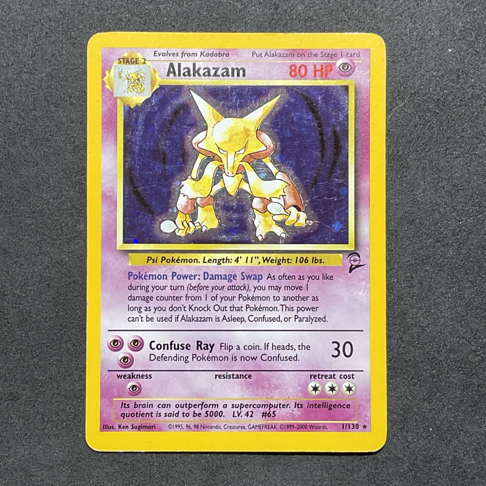 Pokemon, Alakazam, Base Set 2 1/130 - LP