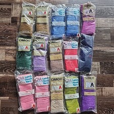 CM  Caron LATCH HOOK YARN Lot 15 Mixed Color Craft Rug Yarn Supplies