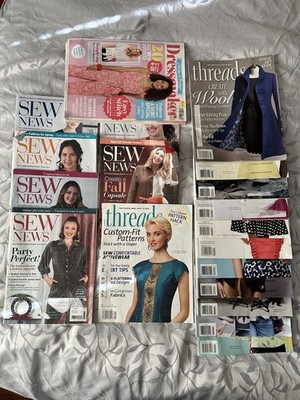 Lot of Sewing Magazines- Sew News-threads magazine, Dressmaker magazine 
