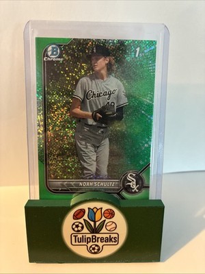 2022 Bowman Draft Chrome Noah Schultz First Bowman Green Sparkle Refractor /99 