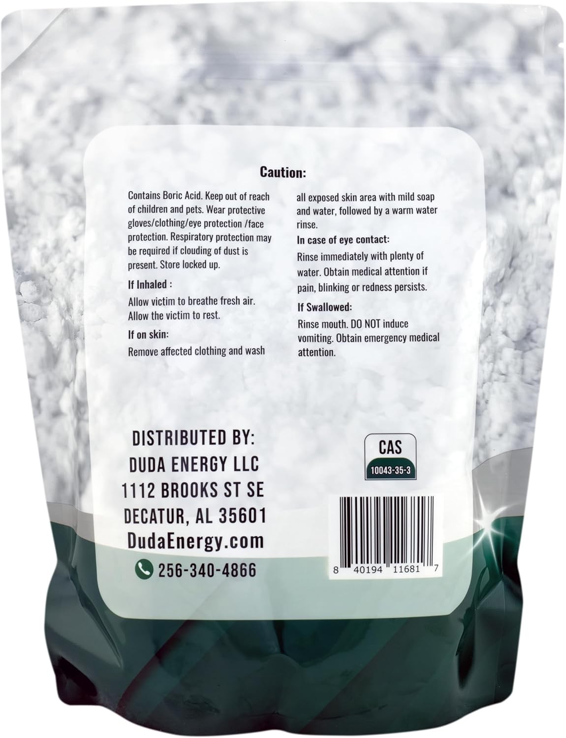 Duda Energy - borp5f borp5 Fine Powder Boric Acid H3BO3 99, 5 lb. 5 lb Bag 