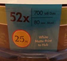 HP CD-R Inkjet Printable 52x 700 MB Data 80 Minutes Music Pack Of 25 On Spindle