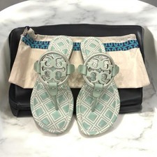 TORY BURCH METAL MILLER CALF LEATHER / PRINTED VEG LEATHER SIZE 7