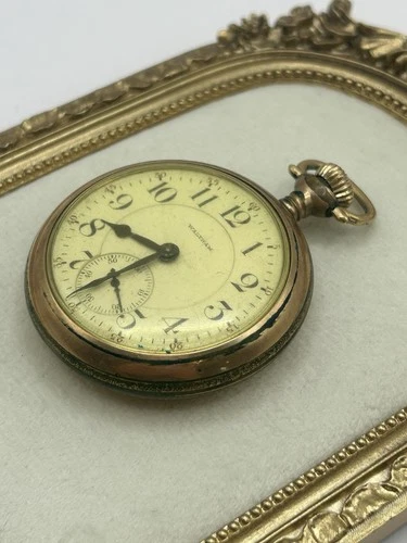 Antique Waltham Pocket Watch Open Face Untested Parts Repair Vintage