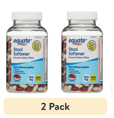 Equate Stool Softener Laxative Softgels for Constipation, 100 mg, 400 Count(2pk)