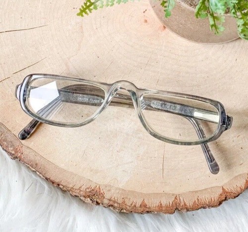 Swank 329 379 Optical France Flat Top Eyeglass FRAMES Translucent Clear Blue VTG