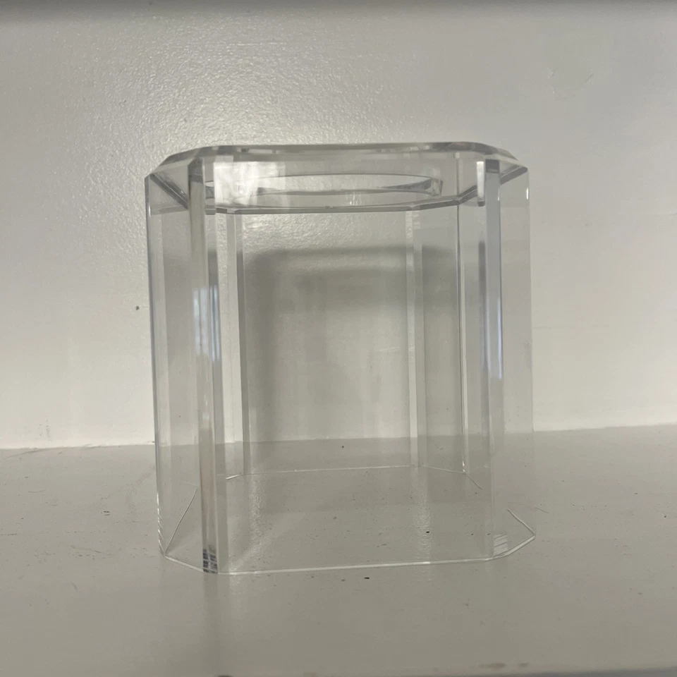 Cubierta de caja de pañuelos acrílicos vintage MCM MODERN CUBE 6" cuadrada Foto 3 de 4