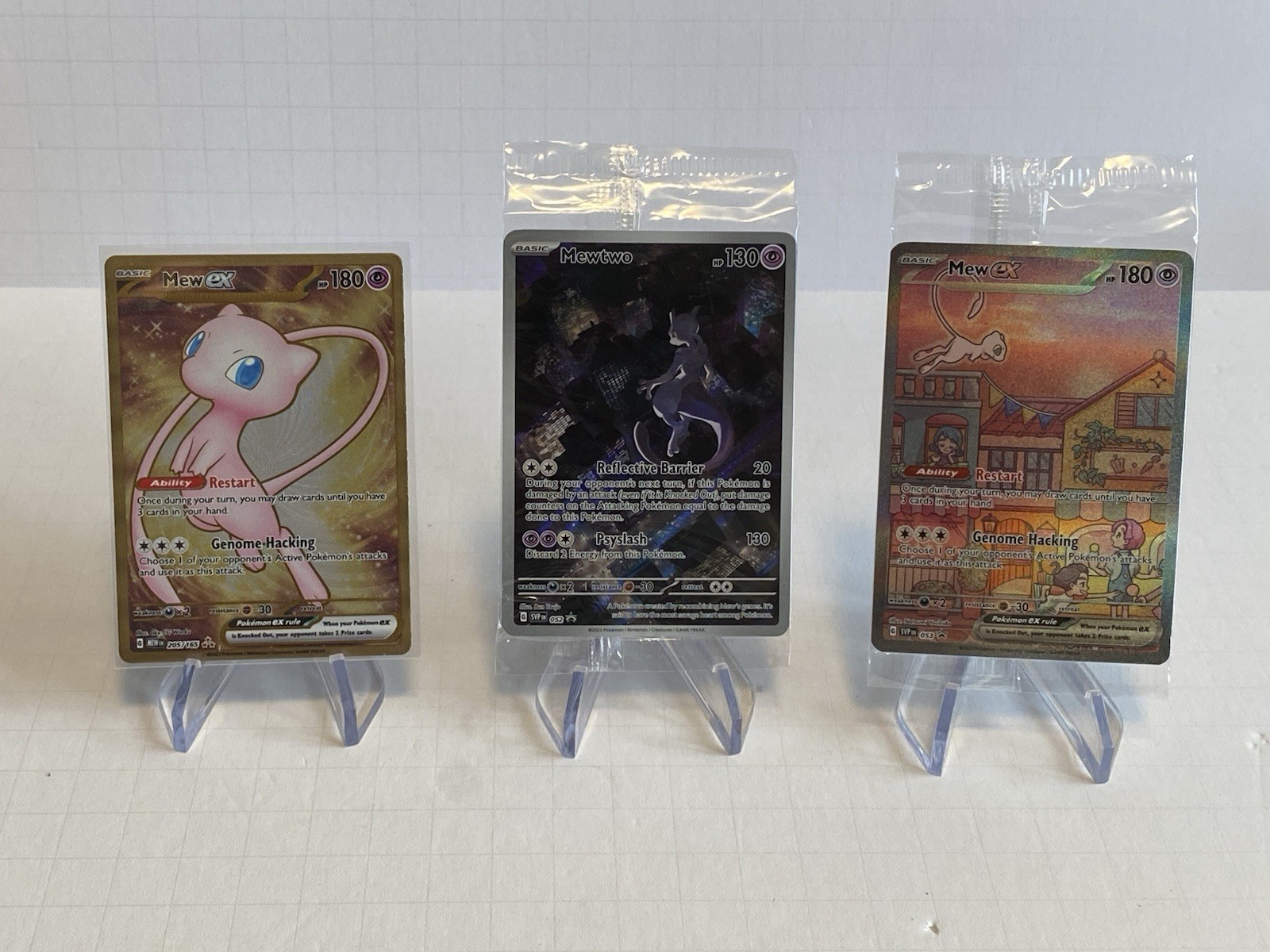 Pokemon 151 Mew & Mewtwo UPC 3 Card Promo Set Factory Sealed